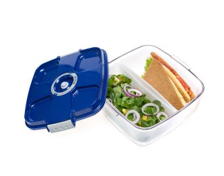 Kvadratna vakuumska posoda, 2 litra - modra