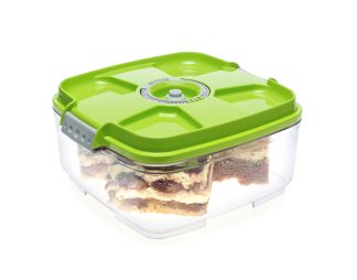 Kvadratna vakuumska posoda, 2 litra - zelena