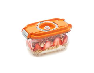 Pravokotna vakuumska posoda, 0,5 litra - oranžna