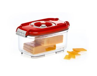 Pravokotna vakuumska posoda, 0,5 litra - rdeča