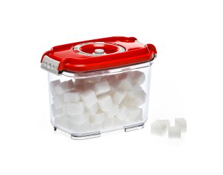 Pravokotna vakuumska posoda, 0,8 litra - rdeča