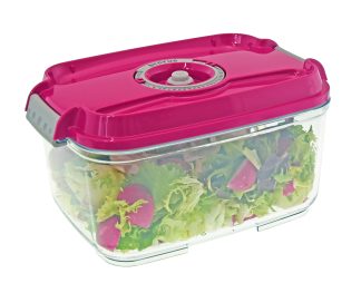 Pravokotna vakuumska posoda, 2 litra - temno roza