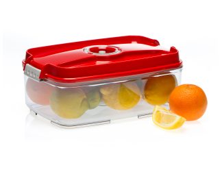 Pravokotna vakuumska posoda, 3 litri - rdeča