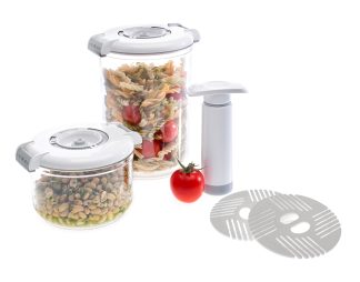 Set okroglih vakuumskih posod, 5-delni - bela