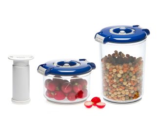 Set okroglih vakuumskih posod, 5-delni - modra