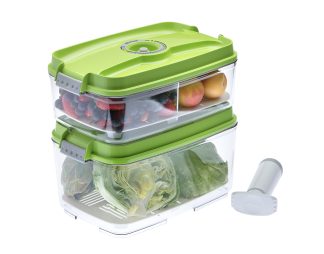 Set večjih pravokotnih vakuumskih posod, 5-delni - zelena