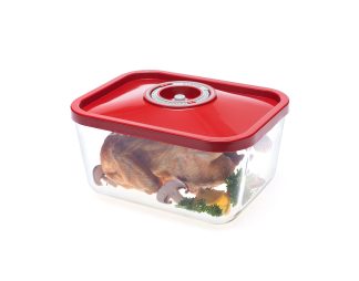 Steklena vakuumska posoda, 2,6 litra - rdeča