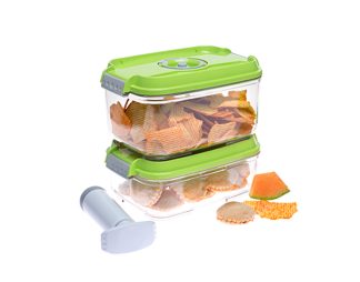 set srednjih vakuumskih posod z ročno črpalko