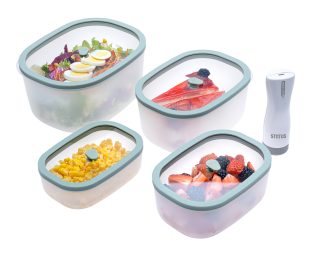 Fresko set vakuumskih posod z baterijsko črpalko BVP 50, 5-delni - mint