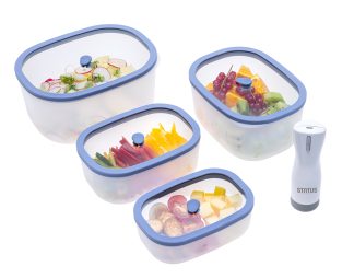 Fresko set vakuumskih posod z baterijsko črpalko BVP 50, 5-delni - lila